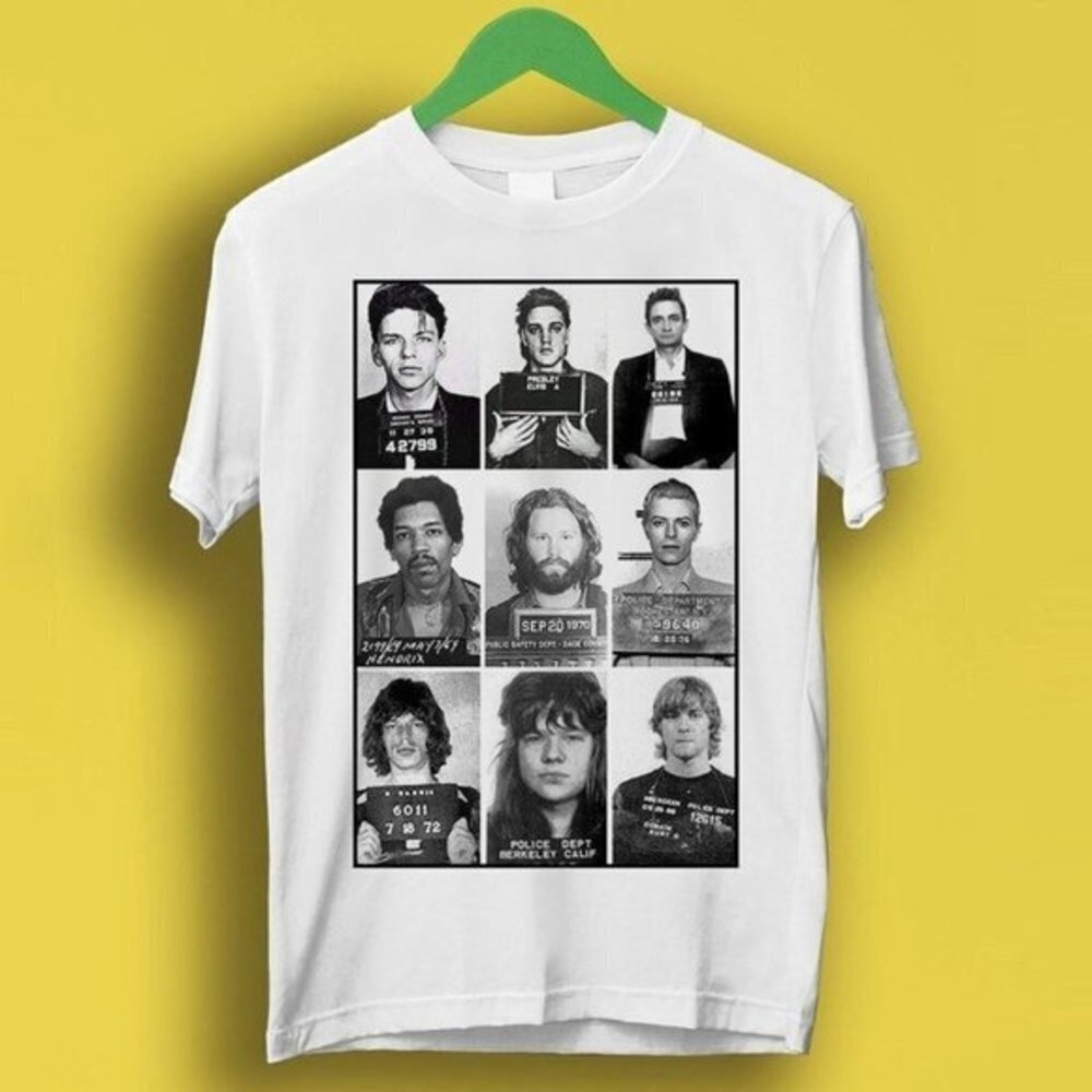 Celebrities Mugshot Rock Stars Music Gift Tshirt Elvis Presley Shirt